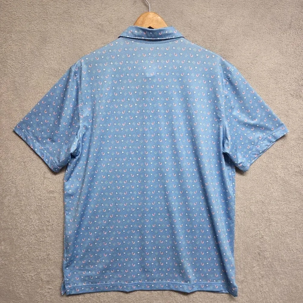 Vineyard Vines Shirt Mens Large OTG Sankaty Performance Polo Shrimp Cocktail - Picture 3 of 10